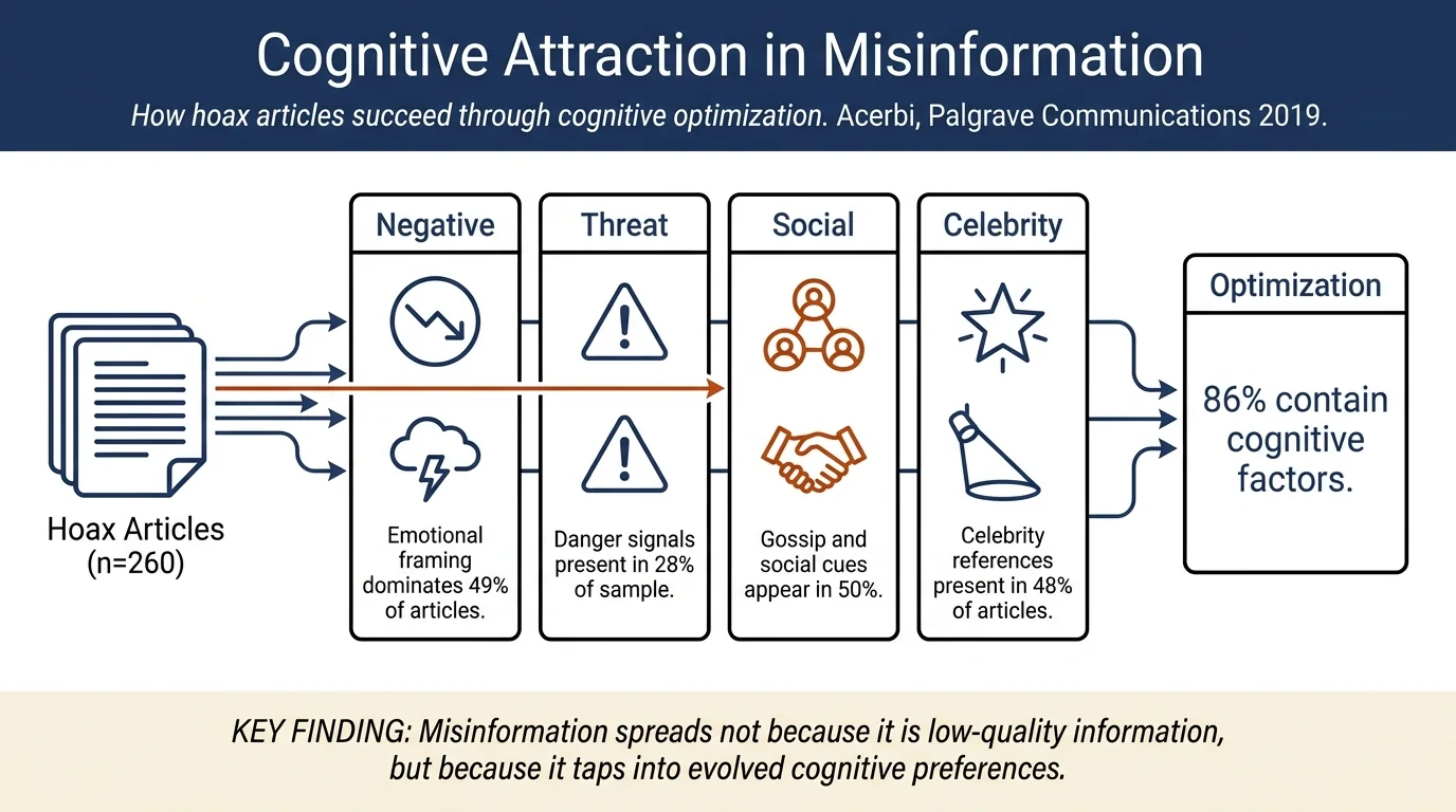 Cognitive attraction and online misinformation