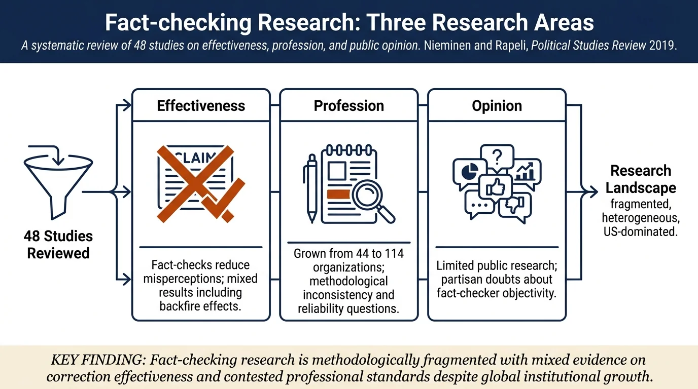 Fighting Misperceptions and Doubting Journalists' Objectivity: A Review of Fact-checking Literature