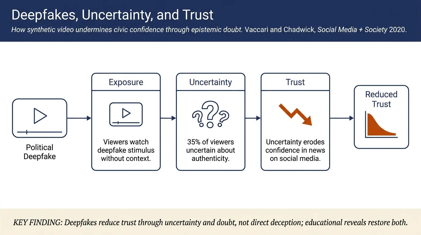 Deepfakes and Disinformation: Exploring the Impact of Synthetic Political Video on Deception, Uncertainty, and Trust in News