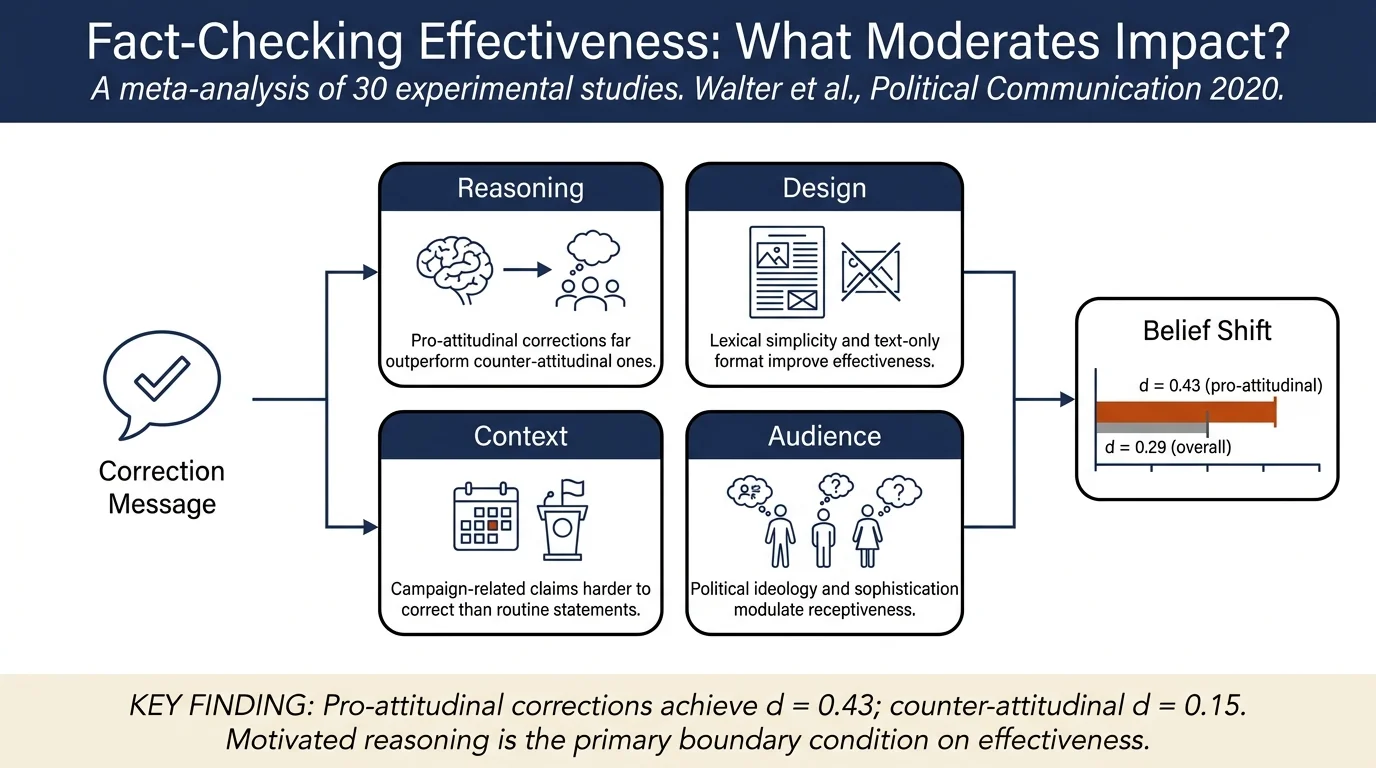Fact-Checking: A Meta-Analysis of What Works and for Whom