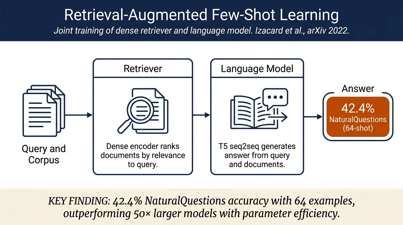 Atlas: Few-shot Learning with Retrieval Augmented Language Models