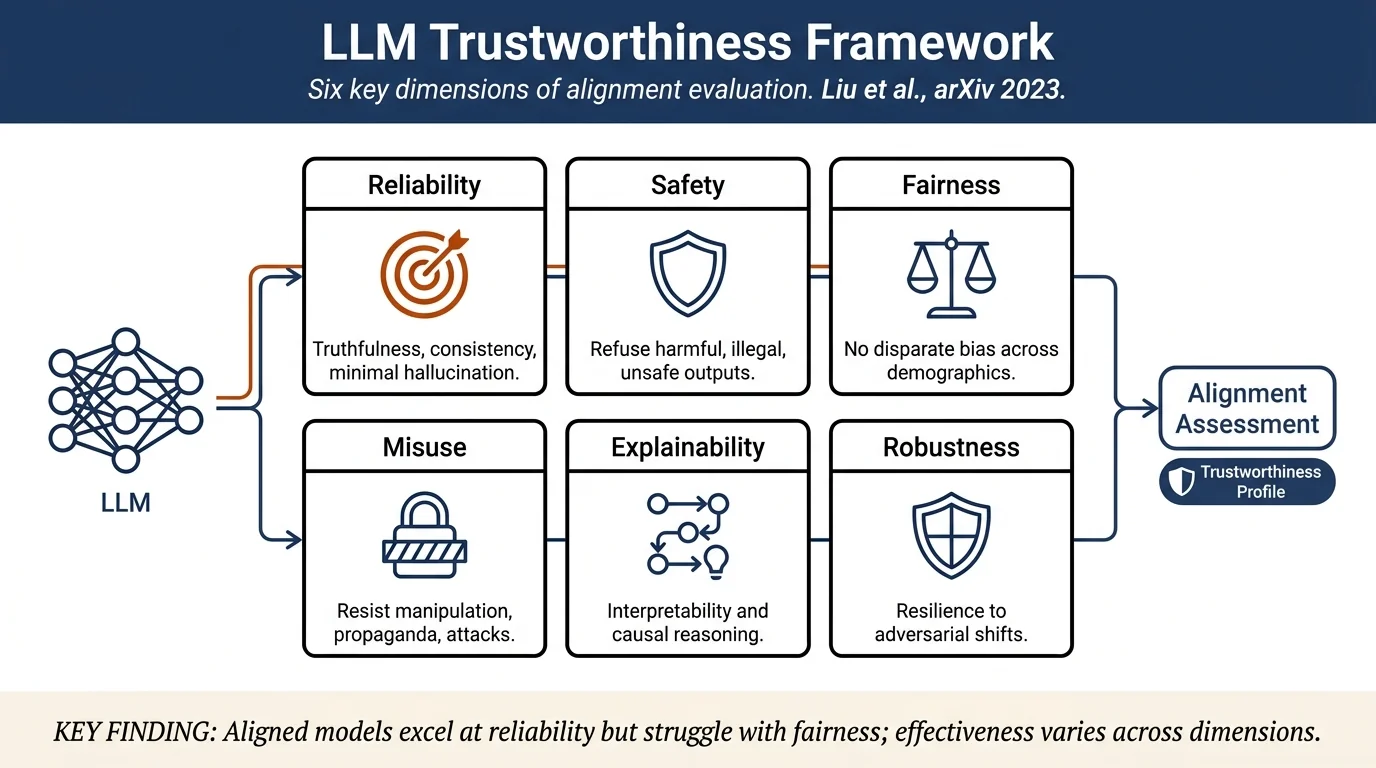 Trustworthy LLMs: A Survey and Guideline for Evaluating Large Language Models' Alignment